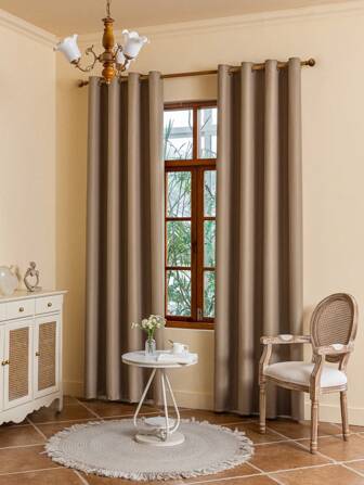 1pc Solid Simple Thickened Blackout Curtain Suitable For Bedroom, Living Room, Balcony, Study, Home Decor
