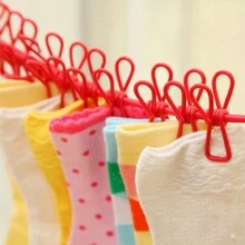 2pcs Travel Clothesline Hotel Portable Clothes Dryer Outdoor Windproof Dormitory Balcony Indoor Clothesline Free Of Drilling - Pink - View 2