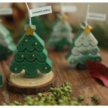 1 件圣诞树蜡烛，有多种颜色可供选择，可用作家庭、办公室、房间、生日、派对和圣诞装饰的蜡烛以及生日、派对和圣诞礼物香水