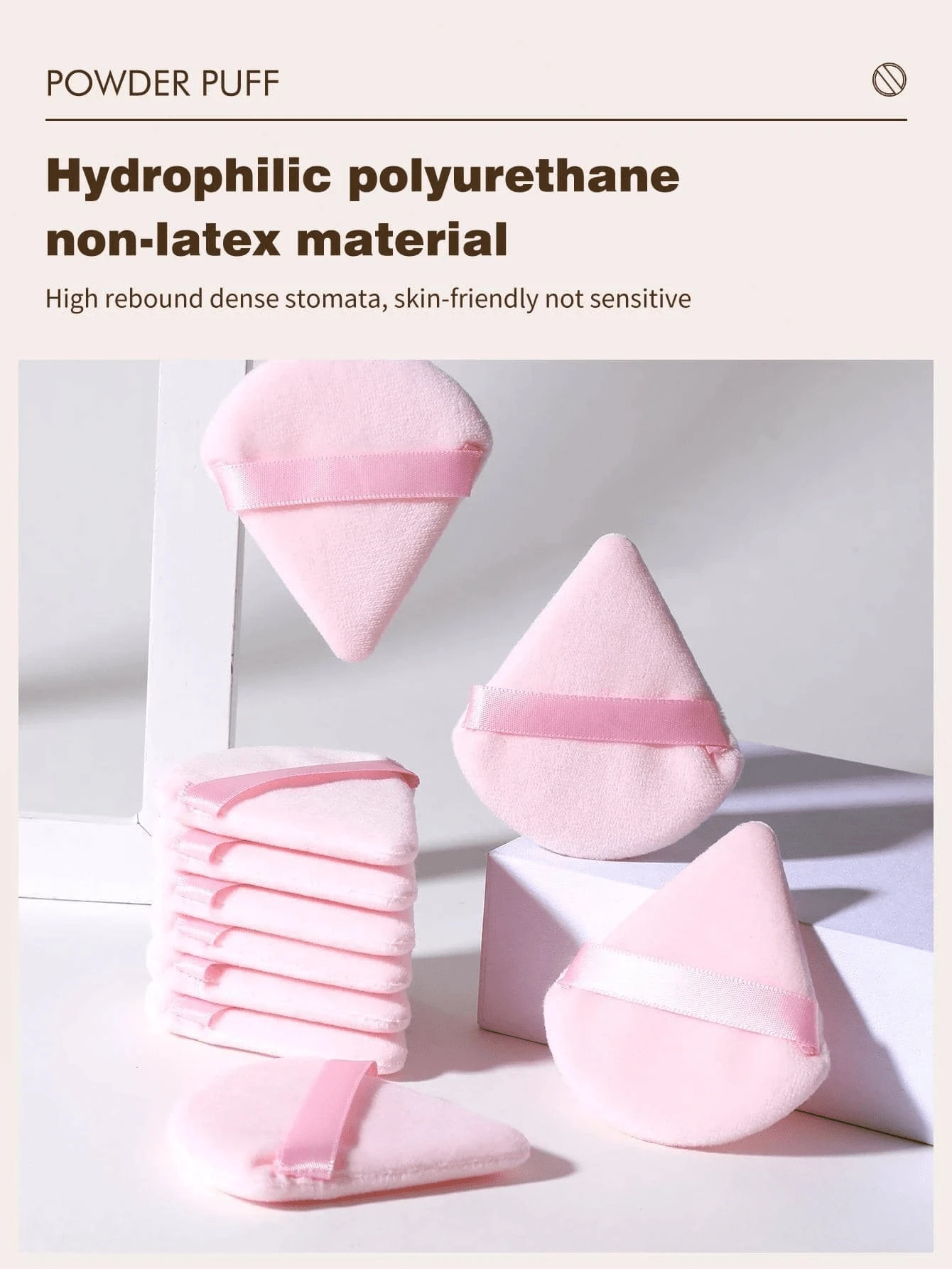 10/1pc Velvet Triangular Powder Puff, Designed For Contouring, Eye And