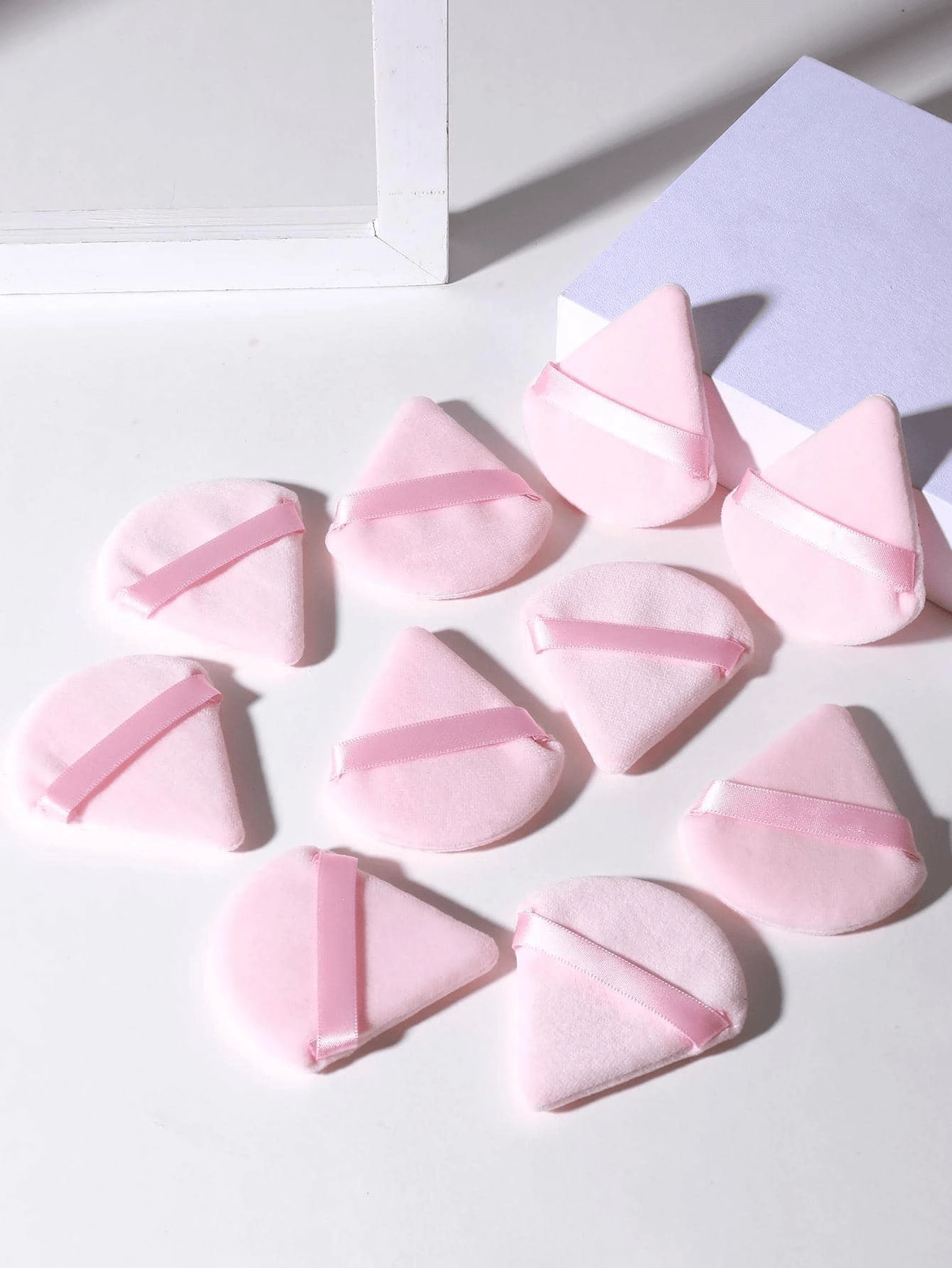 10/1pc Velvet Triangular Powder Puff, Designed For Contouring, Eye And