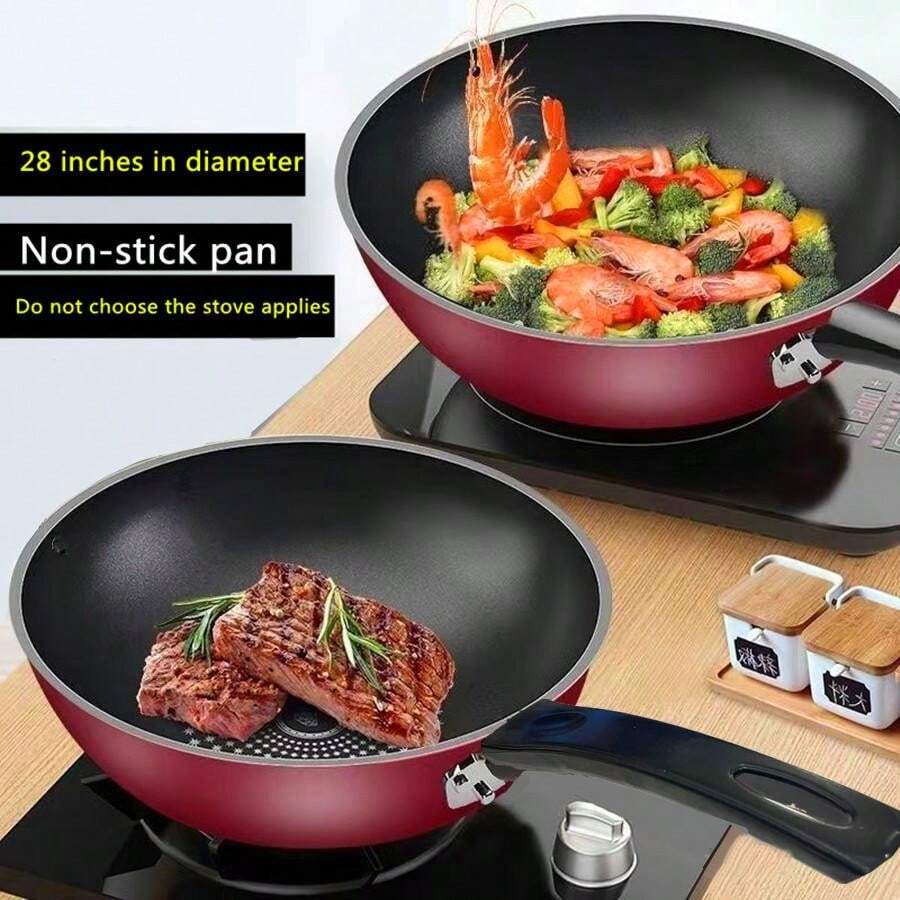 Premium Nonstick Wok, MultiPurpose Fry Pan Compatible With Induction
