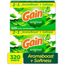 Gain Dryer Sheets, Original (320ct.), Fabric Softener, Fresh Scent, Static Control, Laundry Supplies, Holiday Laundry Prep, New Year Fresh Start - White - View 1