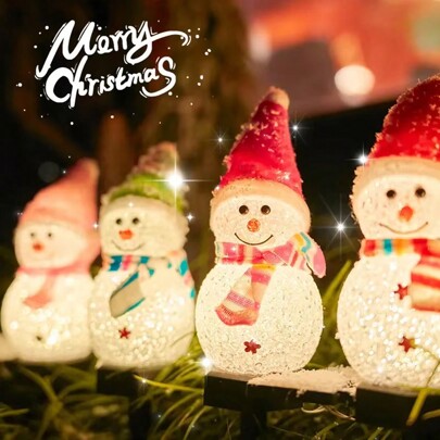 1pc Christmas Solar LED Light Snowman Garden Decoration Waterproof Light Outdoor Ground Lamp Lawn Landscape Led Solar Light,Christmas Decor Outdoor Christmas Light Bedroom Decor Home Decor Party Decor Holiday Festivalchristmas Gift Thanksgiving Christmas Tree Decor Ornaments