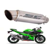 Universal Angled Sportbike Exhaust Pipe 51mm Diameter 38mm Adapter Applicable Models: 38-51mm Universal Motorcycle Exhaust Pipe (Black, Silver) - 銀色 - 查看 1
