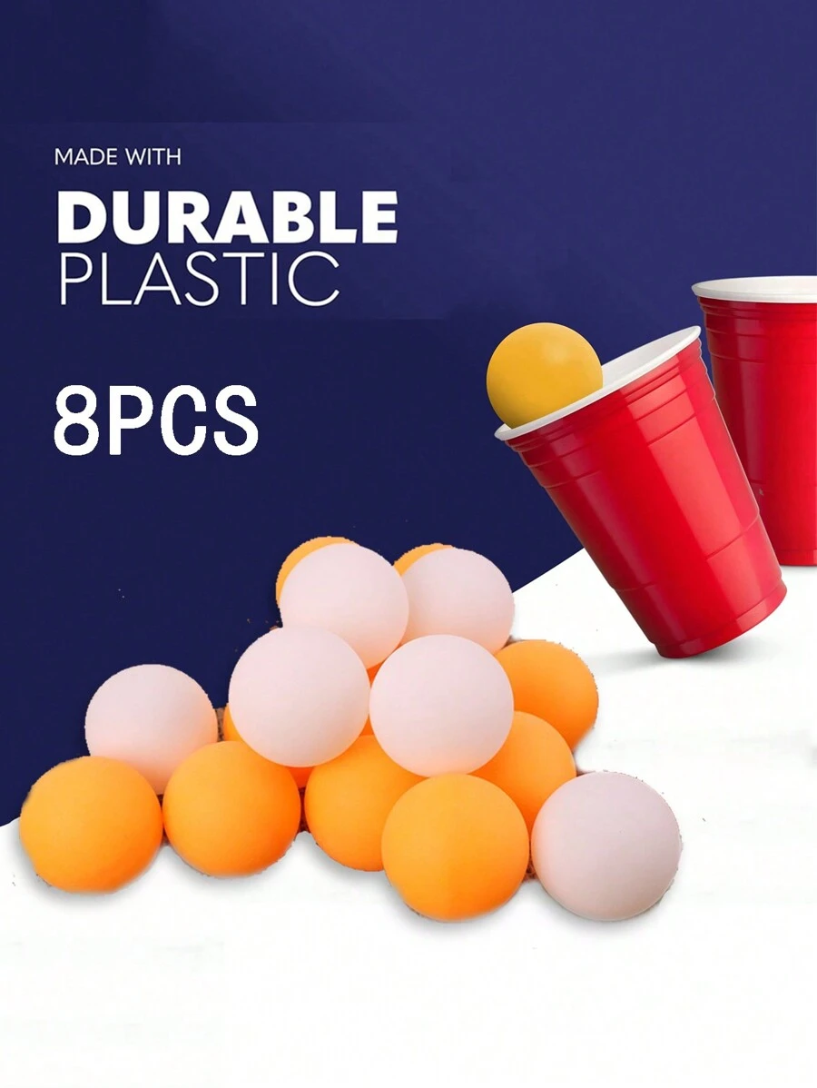 8 Pieces Ping Pong Ball - Yellow/White Ping Pong Ball - Light Weight, Party Carnival Game. Throwing Games, Entertainment, Decoration, Craft Activities (Yellow-4, White-4)