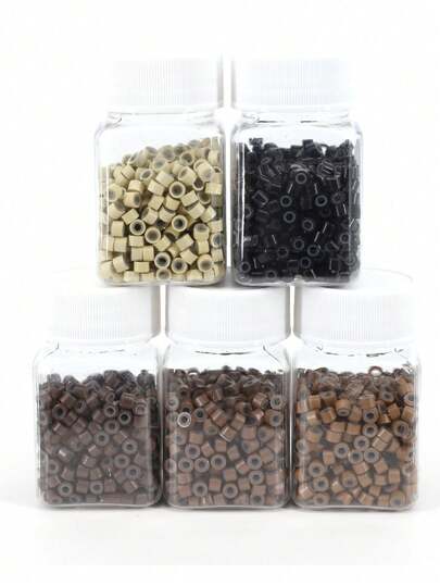 CECILLIA WIG 500 Pcs Silicone Lined Micro Rings Links Beads 5mm Lined Beads For Hair Extensions Tool,Hair Accessories,Hair Clips,Hair Slide,Hair Barrettes, School Stuff