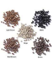500 pièces d'anneaux de micro-liens avec doublure en silicone de 5 mm pour extensions de cheveux, outils, accessoires de cheveux, pinces à cheveux, barrettes, de la marque CECILLIA