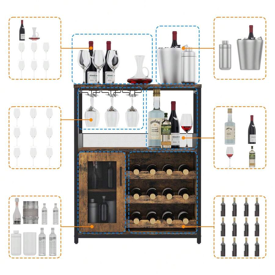 Wine With Large Storage Space And Detachable Rack, Industrial