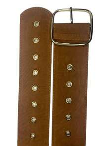 Women's Belt With Holes In Gold Metal Colors Thick Model MZS-2066 - 鏽棕色 - 查看 1
