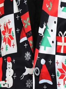 Christmas Digital Print Casual Suit Jacket For Men - Multicolor - View 5