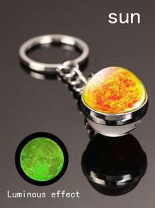 精致夜光玻璃球双面水晶钥匙扣礼品套装 - 星空星系/地球/太阳/月亮/火星/水星/木星/土星万圣节圣诞节礼物星星吊饰小礼物 - 彩色 - 查看 18