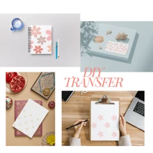 4 piezas Pegatinas de la serie de flores de dibujos animados con transferencia UV DTF para hoja de pegatinas resistente al agua para vasos de vidrio Libbey de 16 onzas, tazas decorativas, útiles escolares, manualidades y suministros de arte DIY, pegatina de transferencia