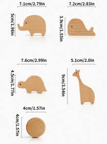 1pc Creative Cartoon Animal Shaped Wooden Cabinet Door/Drawer Pull Handle, Suitable For Various Cabinets, Wardrobes, Nightstands, Decorative Cabinets, Drawers, Cute Design Adds Fun To Cozy Rooms Baby Shower Family Decorations Gifts