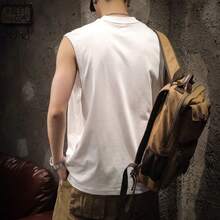 Men's Women's UNISEX Sleeveless Tank Tops 100% Premium Cotton - 白色 - 查看 2