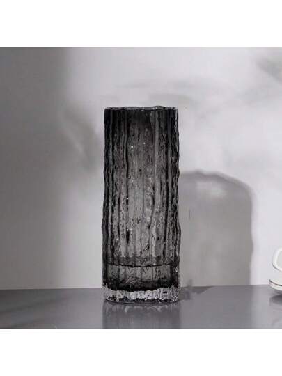 Ins Highly Attractive Straight Glass Vase, Glacier Vase Flowers, Transparent Flower Arrangement ation, 1pc Birthday Graduation Home Room view 5