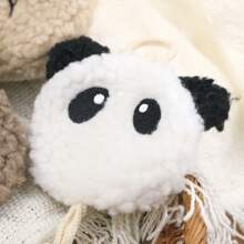 1pc Soft Plush & Beechwood 3-Hole Pacifier Clip Chain For Baby, Suitable For Daily Use In Winter, Animal Shaped Pacifier Holder