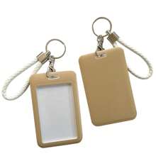 1pc Fashionable Unique Macaron Inspired Solid Color Plastic Card Holder - Suitable For Student Meal Cards, Campus Access Cards And Key Cards, Can Be Used As Card Case, Wallet, Name Card Holder, Credit Card Holder, ID Card Holder, Ladies Card Wallet - Multicolor - View 19