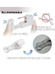 CIZME Self Belly Button Piercing Needles Kit 14G Belly Piercing Needle Piercing Needles Kit Piercing Gun For Belly Button With Belly Button Ring - Multicolour - View 5