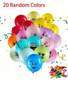 20 quả bóng bay cao su mặt cười sống động - Trang trí tiệc nhiều màu sắc cho đám cưới, lễ kỷ niệm Halloween và Giáng sinh - Nhiều màu, bơm hơi, tái sử dụng, Giáng sinh - Nhiều màu - Xem 3