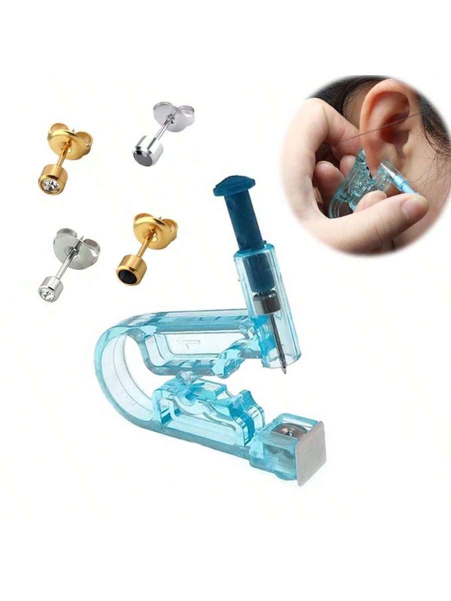 5PCS Disposable Ear Piercing Gun With Ear StudsAsepsis Ear Piercer Set