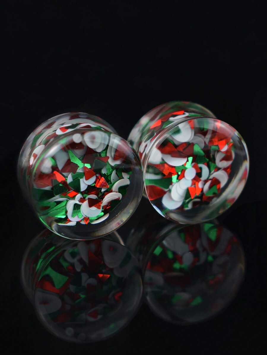 1pair 830mm Christmas Ear Gauges Acrylic Tunnels Body Piercing Jewelry