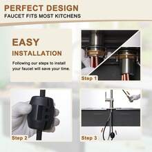 MONDAWE Two Function Single Handle Pull Out Sprayer Kitchen Faucet Deckplate Included - 銀色 - 查看 8