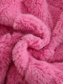 Young Girl Comfortable Hooded Sweatshirt And Plush Solid Color Casual Leggings Set, Winter Outfit