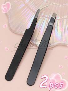 Two Pieces Set Of Multi-Color Eyelash Curler, Black And Pink Eyelash Curler Tweezers, Eyelash Curler Makeup Tool Tweezers, Fine And Easy To Meet The Needs, Thick Steel Hardness, High Elasticity, Durability, Good With Protective Cover To Avoid Hand Injury, Tight And Comfortable Grafting, Portable Color Beauty Tool Eyelash Comb, Black Makeup Eyelash Extension, Reusable Eyelash Care, Eyelash Production Wholesale Gift Set