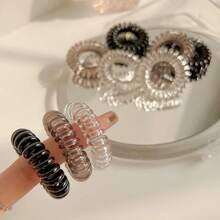 9pcs Durable, Simple, Elastic Hair Ties, Spiral Hair Ties, Suitable For Washing Face And Daily Use - Ombre - View 7