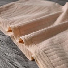 Juego de 7 prendas de ropa interior tipo hipster básica de algodón de unicolor para niñas adolescentes, con diseño de rayas cuadradas espirales, cómodas y transpirables