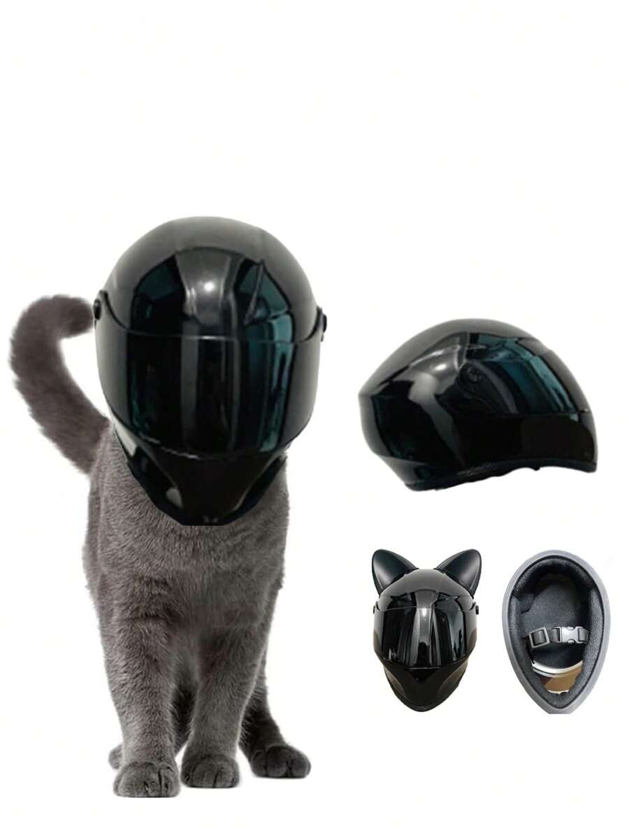 Mini Motorcycle Helmet For Cats, With Safety Buckle That Won't Fall Off
