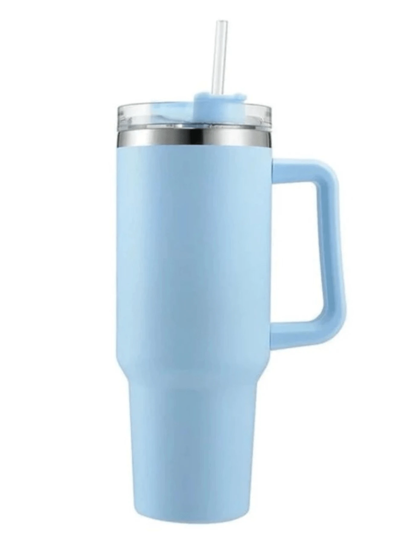 Logo Stainless Steel Double Wall Thermal Bottle Cup 1200ml With Lid And Straw - Màu xanh nhạt - Xem 1