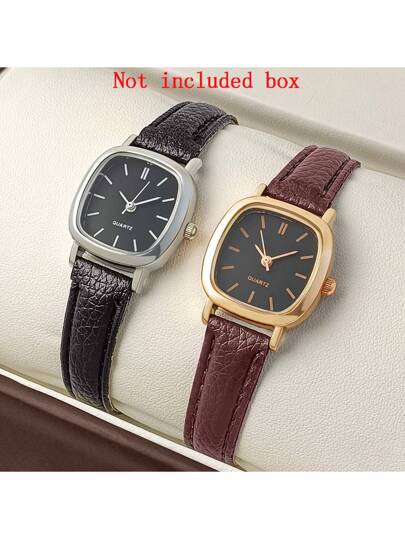 Couple Watches Quartz Lovers Horloge Women Wristwatch Ladies Klok Leather Festival