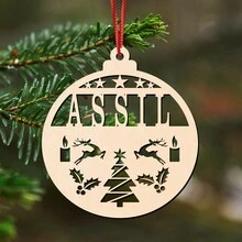 1 件，定制名称圣诞木制品，定制圣诞装饰品，定制圣诞礼物，送给朋友的礼物，定制个性化装饰板，客厅装饰品，卧室装饰品，圣诞装饰品 - 原木色 - 查看 23