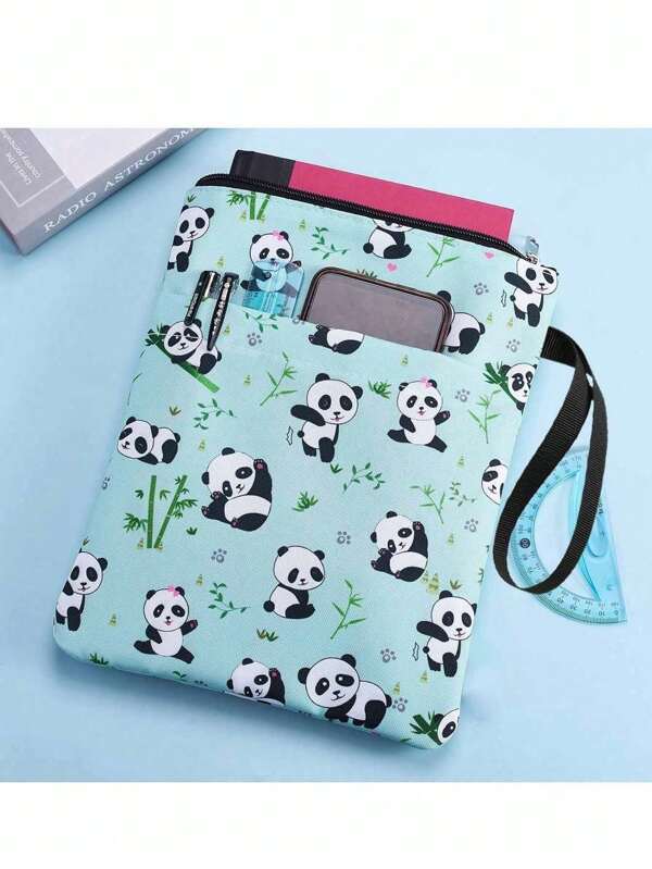 Capa de livro Panda, capa de livro de bolso, tecido lavável, capa de livro com zíper, livro para presente. Volta às aulas, material escolar