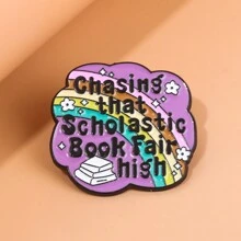 rongji jewelry Auf der Suche nach diesem Scholastic Book Fair Hochlack-Anstecknadeln Brosche farbiges Metall Abzeichen Broschen Kleidung Rucksack Revers Hut Accessoires für Frauen Schmuck