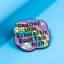 rongji jewelry Auf der Suche nach diesem Scholastic Book Fair Hochlack-Anstecknadeln Brosche farbiges Metall Abzeichen Broschen Kleidung Rucksack Revers Hut Accessoires für Frauen Schmuck