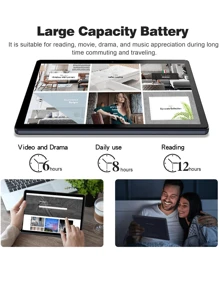 Qetupa 10.1 Inch Android 13 Tablet PC, 4GB RAM + 128GB ROM, MTK 6762 Octa-Core 2.0GHz Processor, HD (1280x800) IPS Touchscreen, Bluetooth 5.2 And 802.11ac WiFi 5, 5MP Front Camera And 13MP Rear Camera, 6000mAh Large Battery, No SIM Card Support, Suitable For Reading And Gaming - Blue - View 11