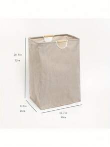 1 giỏ đựng đồ giặt bằng vải có thể gấp lại, giỏ đựng quần áo bẩn di động để lưu trữ trong phòng ngủ, phòng tắm và phòng giặt. Thiết kế đơn giản với tay cầm bằng gỗ, sức chứa lớn cho đồ chơi và búp bê - Nhiều màu - Xem 5