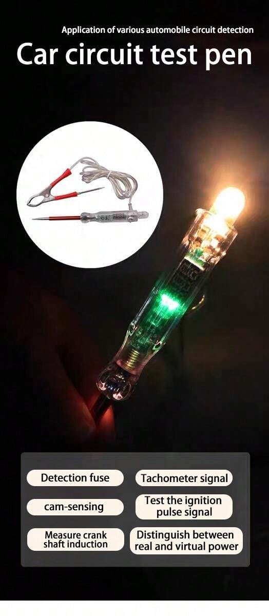 A Clear Color ABS Auto Test Pen Circuit Tester, High Precision Digital
