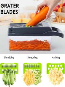 15 In 1 Vegetable Fruit Chopper Cutter Food Onion Veggie Dicer Slicer Kitchen For Tomato Potato Carrot Chopper - Green - View 5