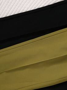 2 peças Menino Cor Sólida Casual Solto Confortável Calças de Sarja, Adequado para Casacos