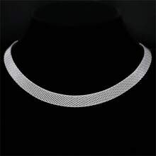 Collar de cadena de malla plana para mujer y hombre, collar de hueso de acero inoxidable dorado/plateado/negro, collar, collar, collar, collar, joyería, regalo de boda y festividades