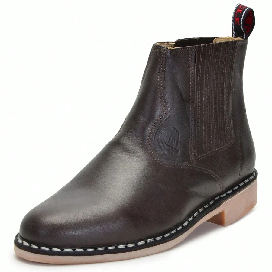 Men's French Toe Boot With Stitched Latex Sole - 咖啡 - 查看 1