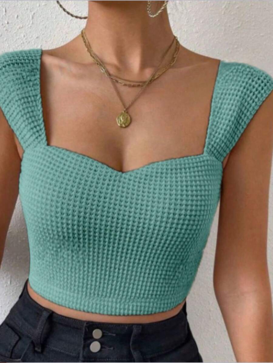 TRICOZHU TRICO-ZHU Cropped Tricot Modal / Cropped Tank Top / Trico Tank Top / / Blogger Fashion / Shipping 24hrs 2024 - Màu xanh Ô liu - Xem 1