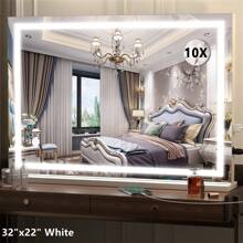 Gương trang điểm Hasipu 32"X22" có đèn LED với chức năng điều chỉnh độ sáng cảm ứng thông minh 3 màu, hoàn hảo cho phòng ngủ, phòng khách, phòng thay đồ, trang trí phòng tắm, đồ dùng trang điểm mùa hè, phụ kiện phòng tắm, trở lại trường học - Xem 3