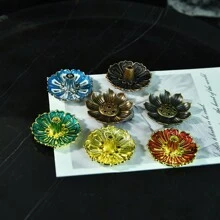 1 莲花香炉 莲花线香座 香炉 室内香盘 香炉 金属香炉 - 彩色 - 查看 5