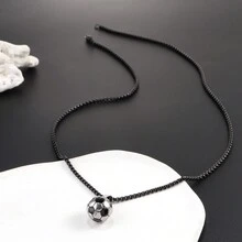 1pc Soccer Football Pendant Necklaces Male Golden Color Stainless Steel Sports Necklace Men Women Fashion Jewelry Gift - Multicolor - View 12