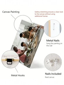 1pc Customisable Framed Canvas Poster, Personalise It With Your Photos, Precious Memories And Favourite Moments, The Perfect Gift For Friends And Family, Pine Frame, Wall Art Home Decor Personalised Canvas Frame - Multicolor - View 5